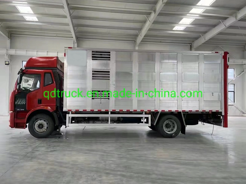 60~90 Pcs FAW Livestock transport truck with Air Filter System Haulage Live Pig Hog Goat Sheep Truck